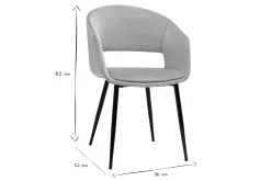 Fashion Miliboo Silla de diseño de terciopelo color topo con patas de metal negro PRISMA
