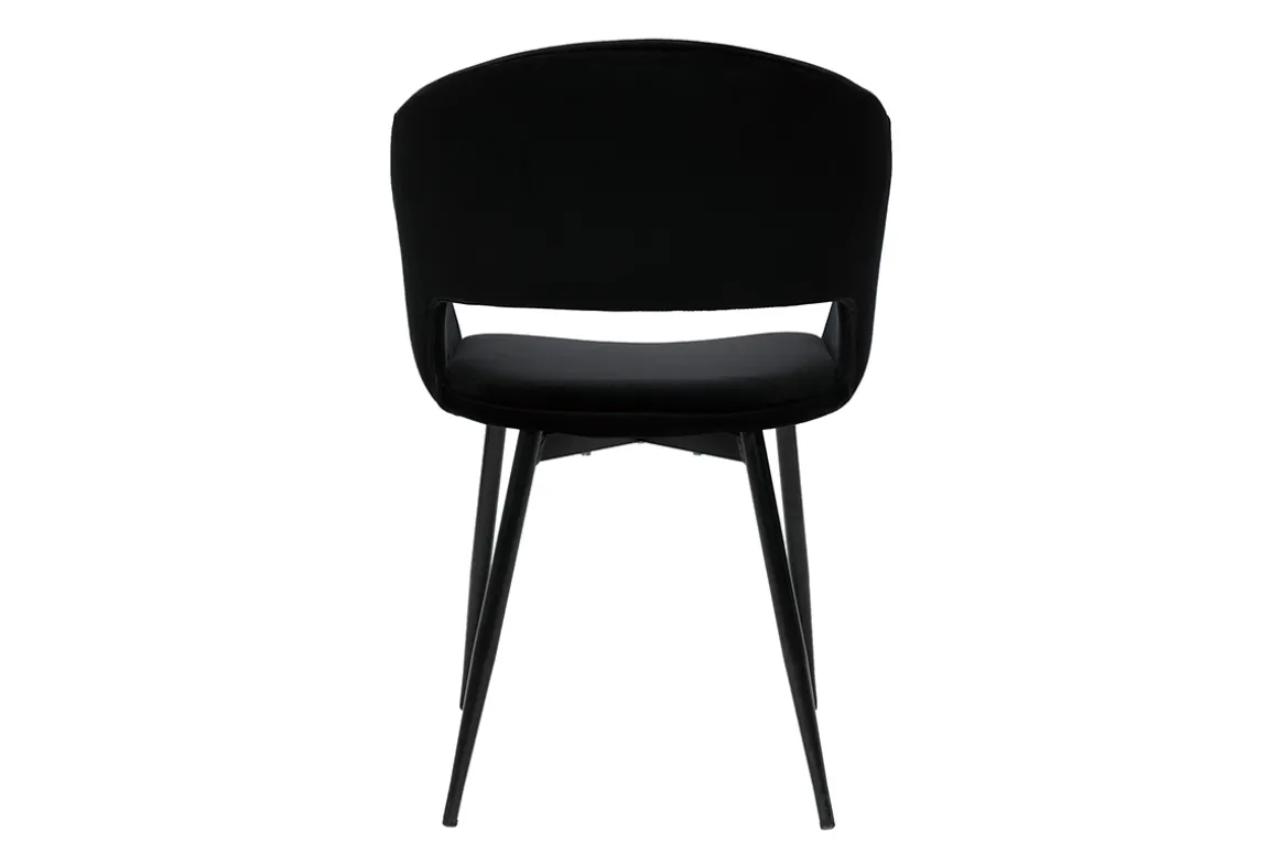 Cheap Miliboo Silla de diseño de terciopelo negra con patas de metal negro PRISMA