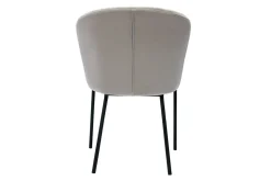 Flash Sale Miliboo Silla de diseño de terciopelo gofrado color topo y metal negro REQUIEM