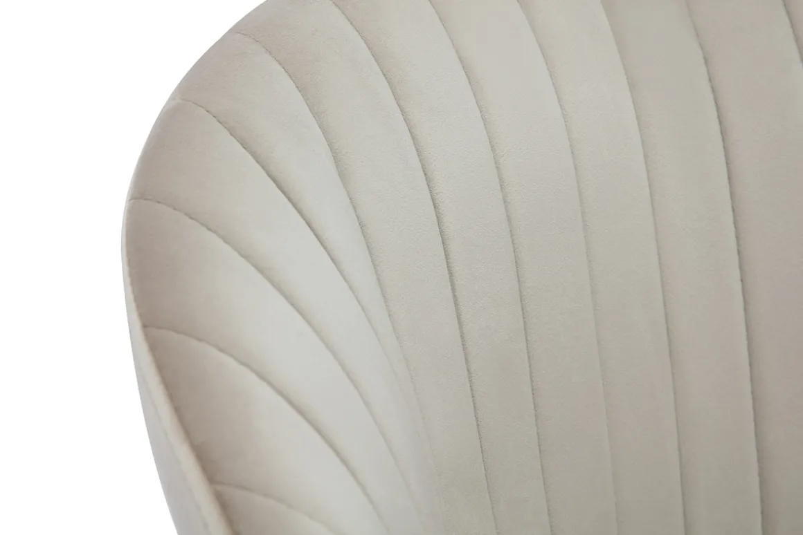 Flash Sale Miliboo Silla de diseño de terciopelo gofrado color topo y metal negro REQUIEM