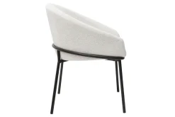 New Miliboo Silla de diseño de terciopelo chenilla beige y metal negro JENNA