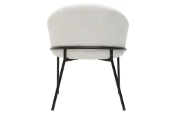 New Miliboo Silla de diseño de terciopelo chenilla beige y metal negro JENNA