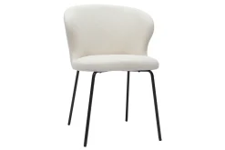 Sale Miliboo Silla de diseño en tejido borreguillo blanco y metal negro YDA