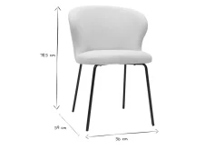 Sale Miliboo Silla de diseño en tejido borreguillo blanco y metal negro YDA