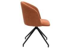 New Miliboo Silla de diseño giratoria 360° de terciopelo texturizado color terracota y metal negro VANITY