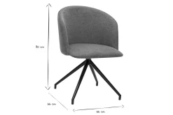 New Miliboo Silla de diseño giratoria 360° de terciopelo texturizado color terracota y metal negro VANITY