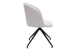 Fashion Miliboo Silla de diseño giratoria 360° de terciopelo beige texturizado y metal negro VANITY