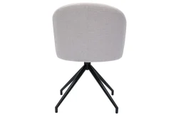 Fashion Miliboo Silla de diseño giratoria 360° de terciopelo beige texturizado y metal negro VANITY