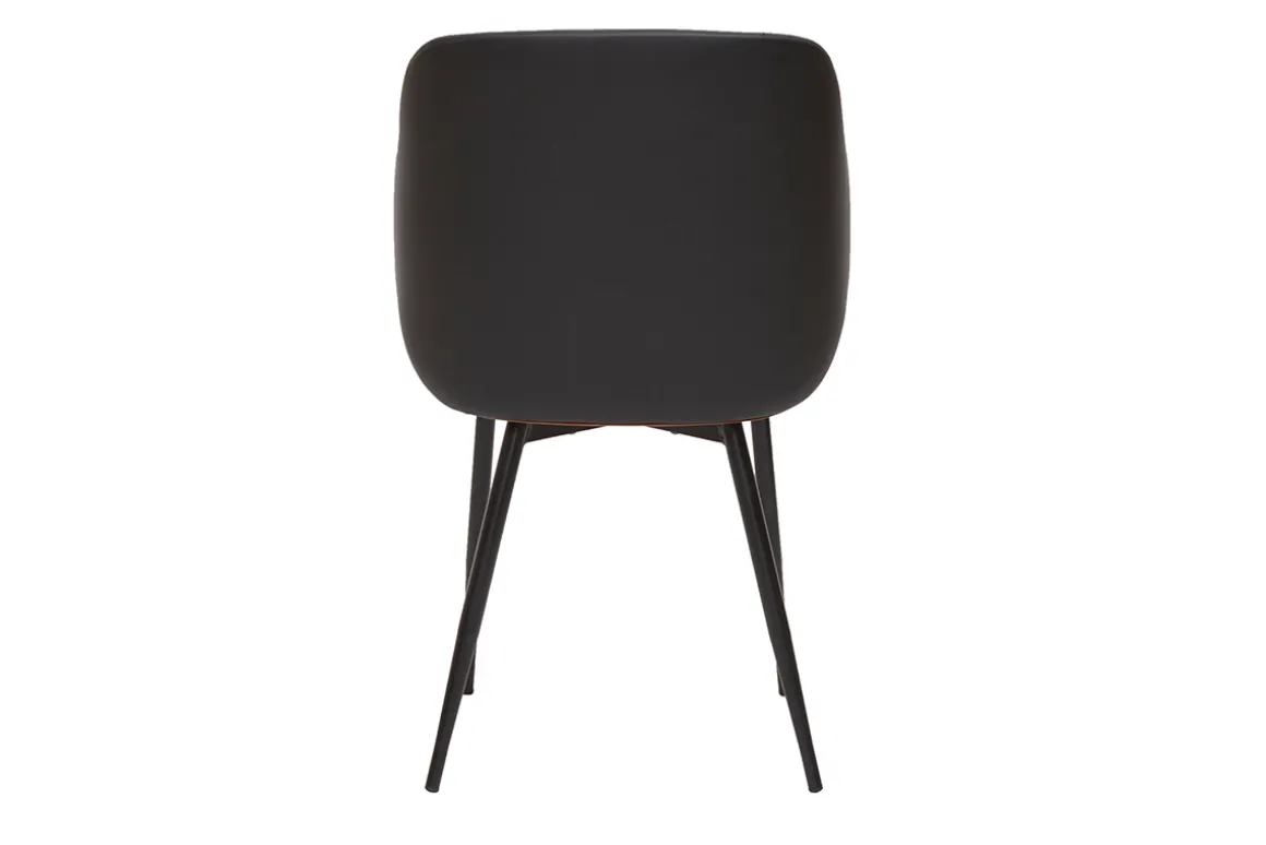 Discount Miliboo Silla de diseño negra con nogal LUCIEN