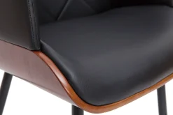 Discount Miliboo Silla de diseño negra con nogal LUCIEN