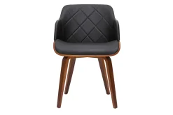Cheap Miliboo Silla de diseño negra con nogal LUCIEN