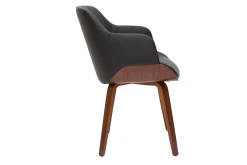 Cheap Miliboo Silla de diseño negra con nogal LUCIEN