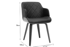 Cheap Miliboo Silla de diseño negra con nogal LUCIEN