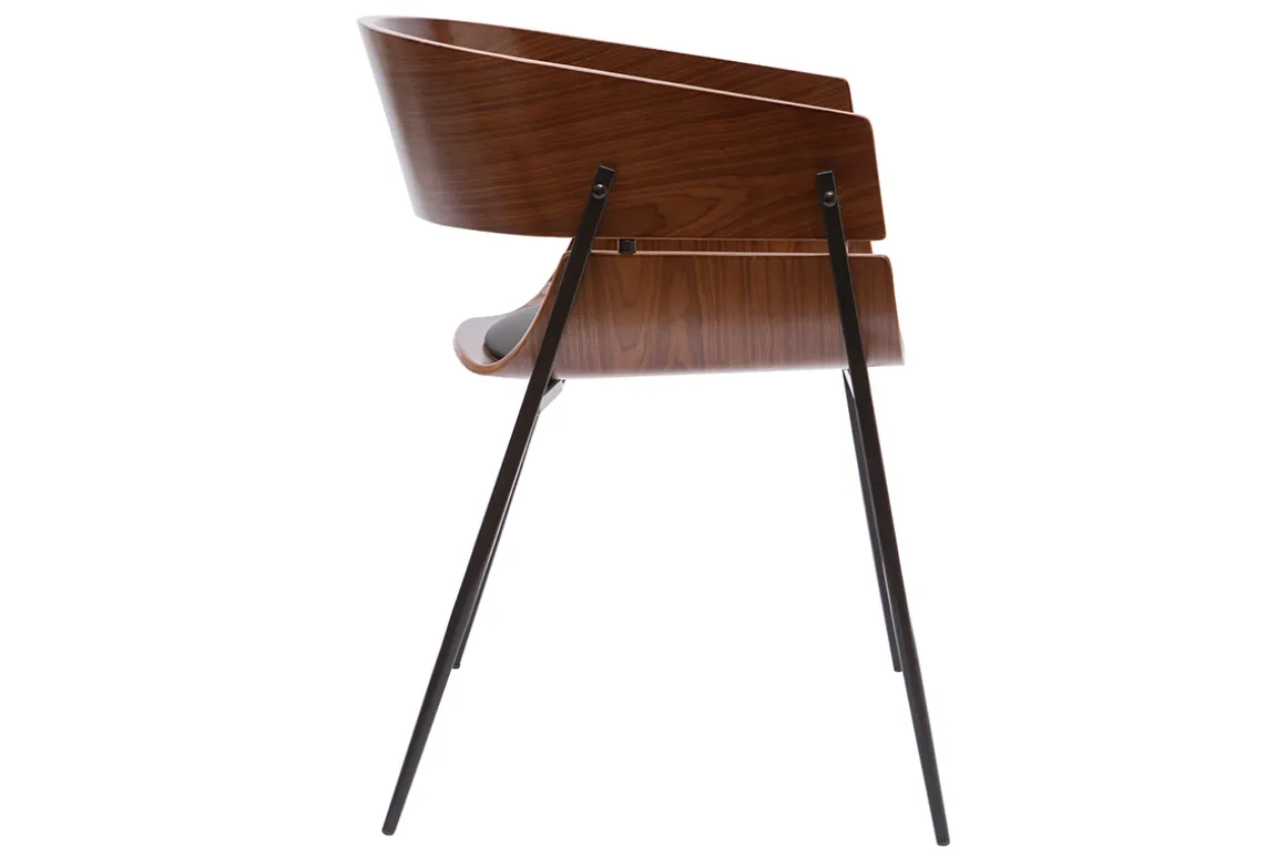 Sale Miliboo Silla de diseño negra y madera oscura WESS