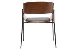 Sale Miliboo Silla de diseño negra y madera oscura WESS