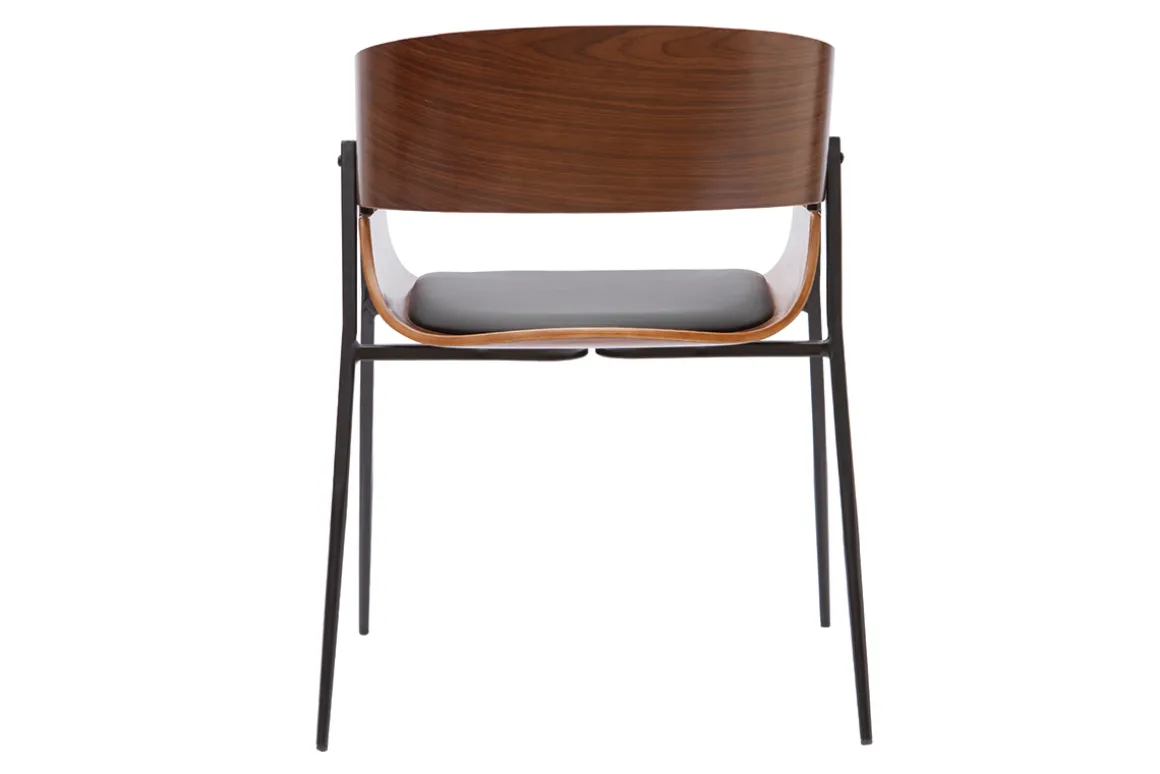 Sale Miliboo Silla de diseño negra y madera oscura WESS