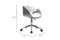Best Sale Miliboo Silla de escritorio blanco y madera clara con ruedas BENT