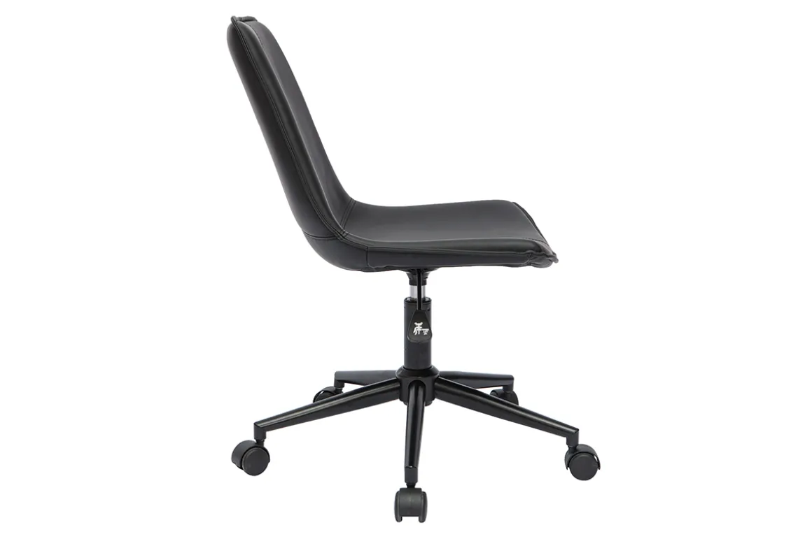 Outlet Miliboo Silla de escritorio de poliuretano negro y metal negro LISON