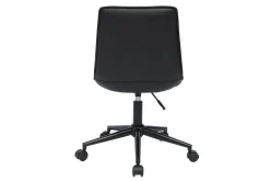 Outlet Miliboo Silla de escritorio de poliuretano negro y metal negro LISON