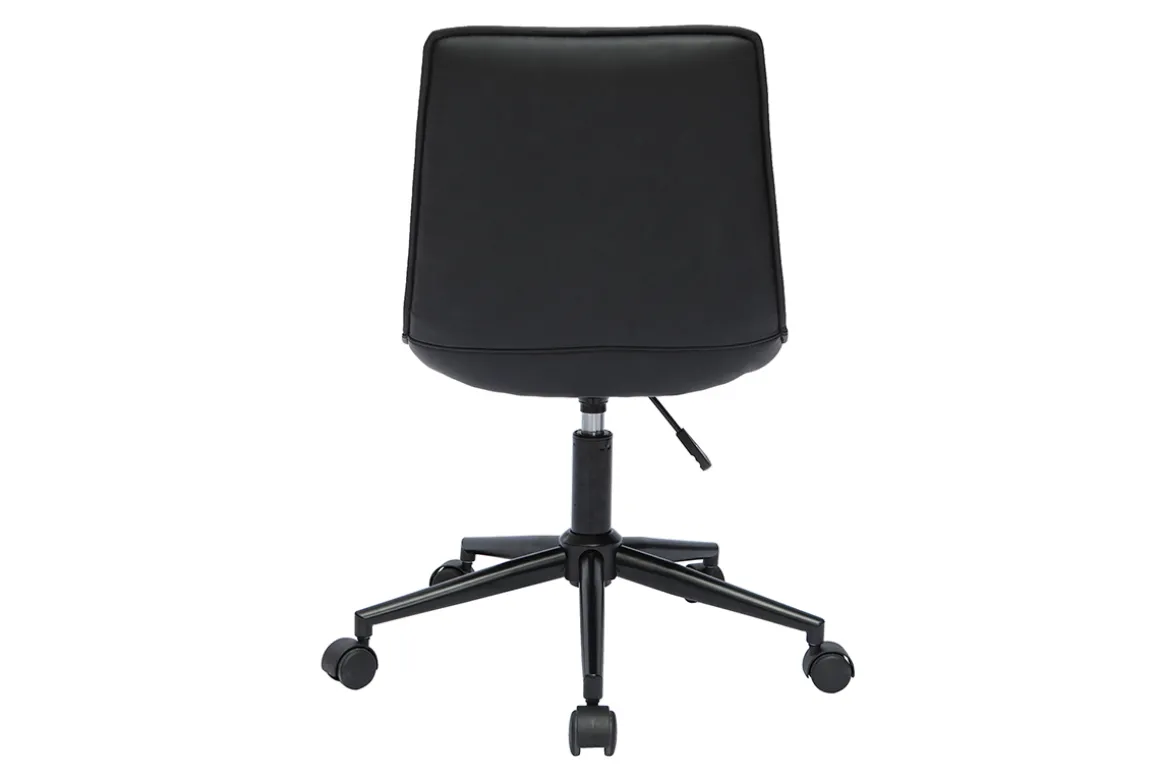 Outlet Miliboo Silla de escritorio de poliuretano negro y metal negro LISON