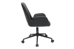 New Miliboo Silla de escritorio de poliuretano negro y metal negro ALBAN