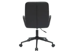 New Miliboo Silla de escritorio de poliuretano negro y metal negro ALBAN