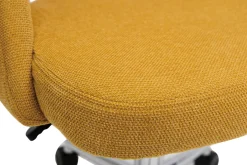 Fashion Miliboo Silla de escritorio de tejido efecto aterciopelado texturizado amarillo mostaza y pata cromada COSETTE