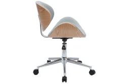 Online Miliboo Silla de escritorio diseño gris claro y madera clara WALNUT