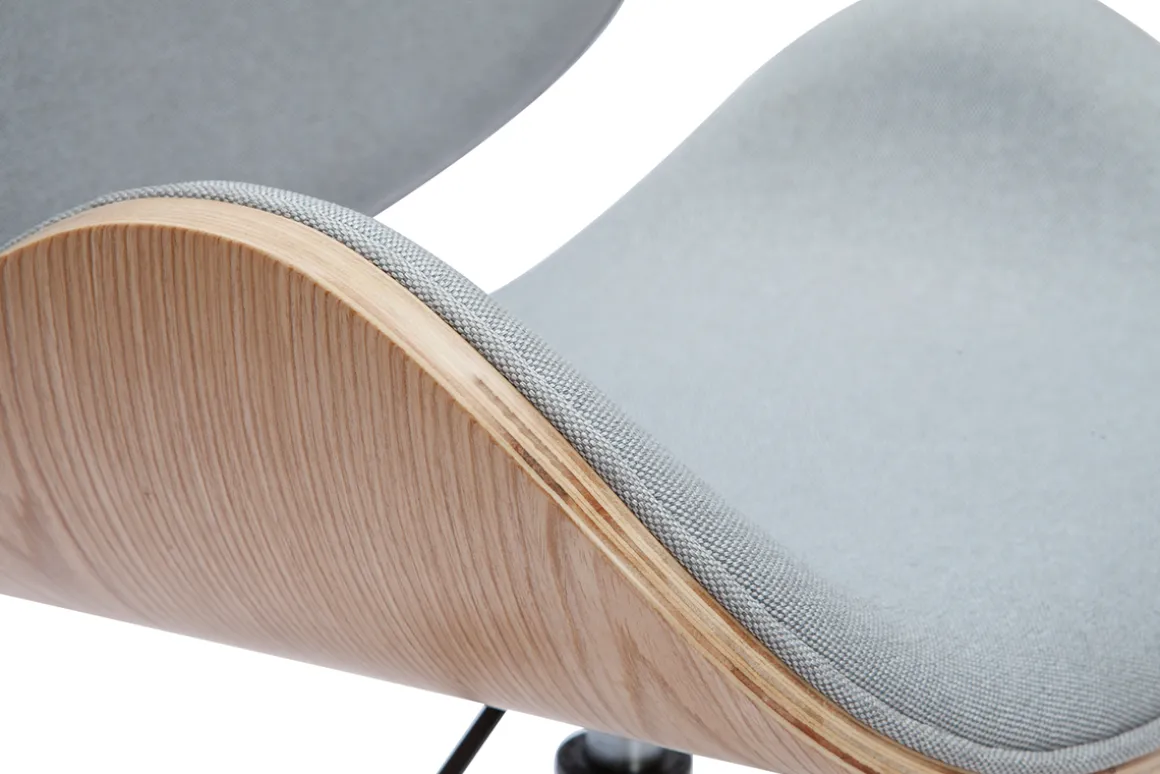 Online Miliboo Silla de escritorio diseño gris claro y madera clara WALNUT