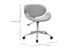Online Miliboo Silla de escritorio diseño gris claro y madera clara WALNUT