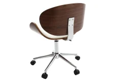 New Miliboo Silla de escritorio diseño blanco y madera WALNUT