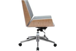 Best Sale Miliboo Silla de escritorio madera clara y gris claro CURVED
