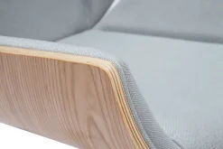 Best Sale Miliboo Silla de escritorio madera clara y gris claro CURVED