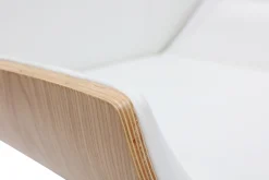 Fashion Miliboo Silla de escritorio madera clara y blanca CURVED
