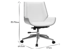 Fashion Miliboo Silla de escritorio madera clara y blanca CURVED