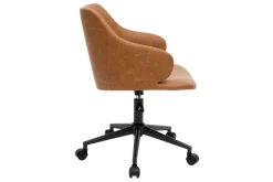 Best Sale Miliboo Silla de escritorio moderno en tejido marrón HEMMY