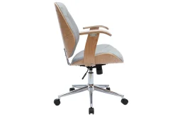 Hot Miliboo Silla de escritorio moderna tejido gris claro YORKE