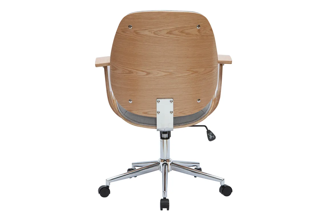 Hot Miliboo Silla de escritorio moderna tejido gris claro YORKE