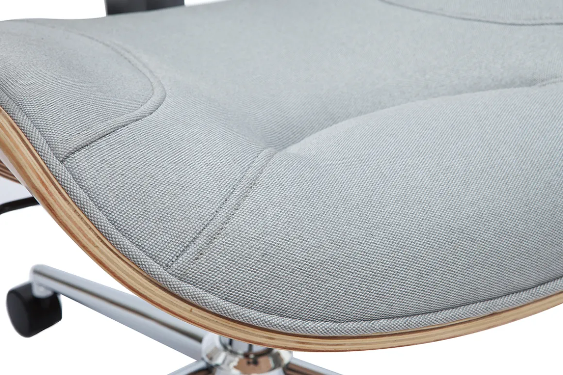 Hot Miliboo Silla de escritorio moderna tejido gris claro YORKE