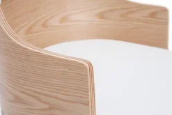 Online Miliboo Silla de escritorio moderna blanca y madera clara con cojín integrado MAYOL