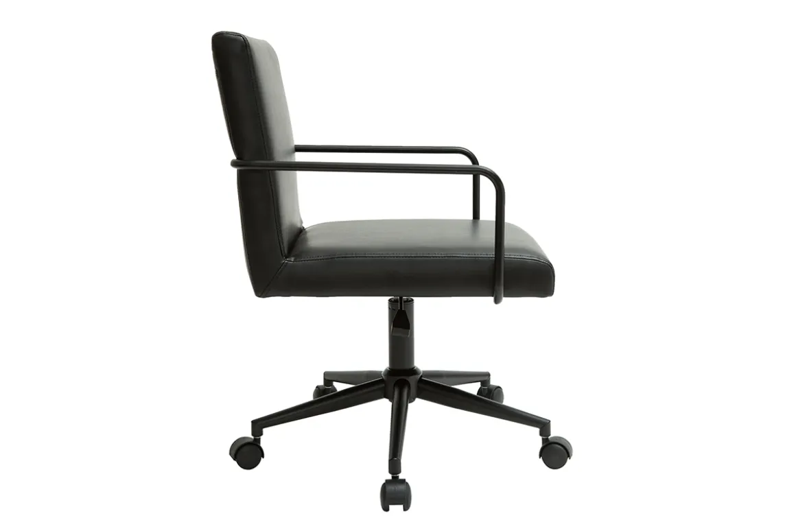 Outlet Miliboo Silla de escritorio vintage de poliuretano y metal negro FLOKI