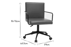 Best Miliboo Silla de escritorio vintage de poliuretano marrón y metal negro FLOKI