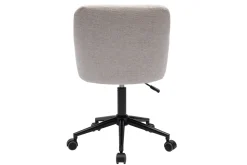 Best Sale Miliboo Silla de oficina acolchada con ruedas de tela de terciopelo texturizado beige y metal negro BALTIK