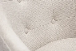 Best Sale Miliboo Silla de oficina acolchada con ruedas de tela de terciopelo texturizado beige y metal negro BALTIK