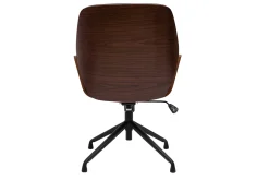 Cheap Miliboo Silla de oficina giratoria de diseño 360° negro, madera oscura y metal negro MARLOW