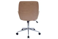 Sale Miliboo Silla de oficina giratoria blanca con madera clara MARLOW