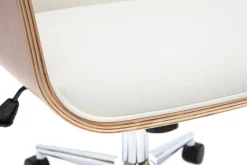 New Miliboo Silla de oficina moderna blanco y madera clara RUFIN