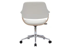 Fashion Miliboo Silla de oficina moderna blanca y madera clara HANSEN