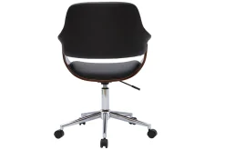 Cheap Miliboo Silla de oficina moderna negra con madera oscura HANSEN