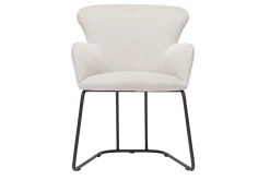 Online Miliboo Silla de tejido efecto aterciopelado texturizado beige y metal negro BRITT